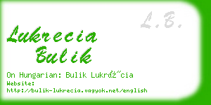 lukrecia bulik business card